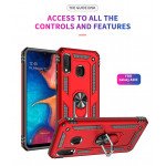 Wholesale Samsung Galaxy A20 / A30 Tech Armor Ring Grip Case with Metal Plate (Red)